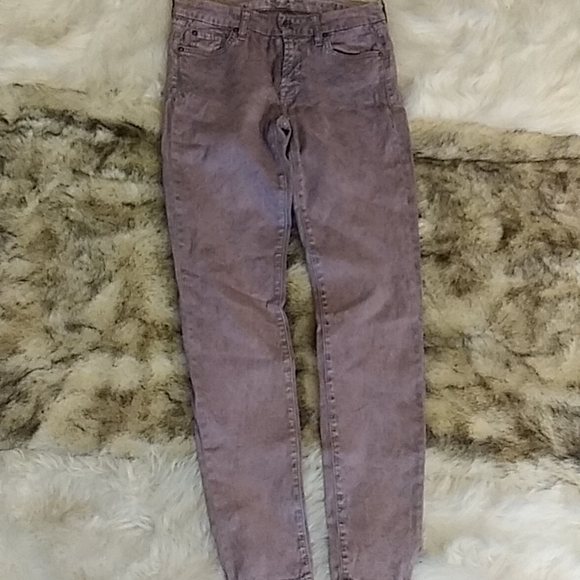 7 Jeans. (7 for all mankind JEANS). Metallic Purple. Size 28. Womens. Skinny - Picture 4 of 6